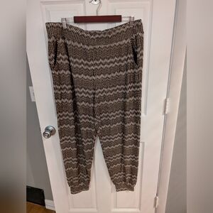 Back and Tan Knit Joggers from Anthropologie SZ XL